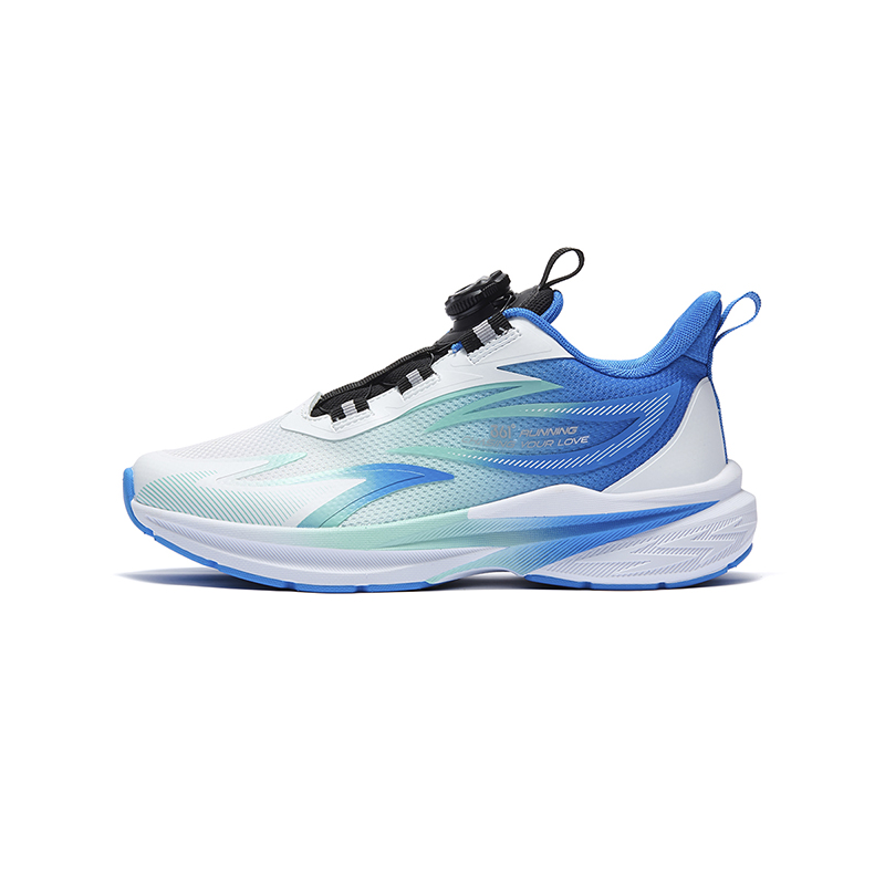 

361°KIDS Hayate 1.0 нескользящие амортизирующие износостойкие низкие детские беговые кроссовки white green blue для подростков