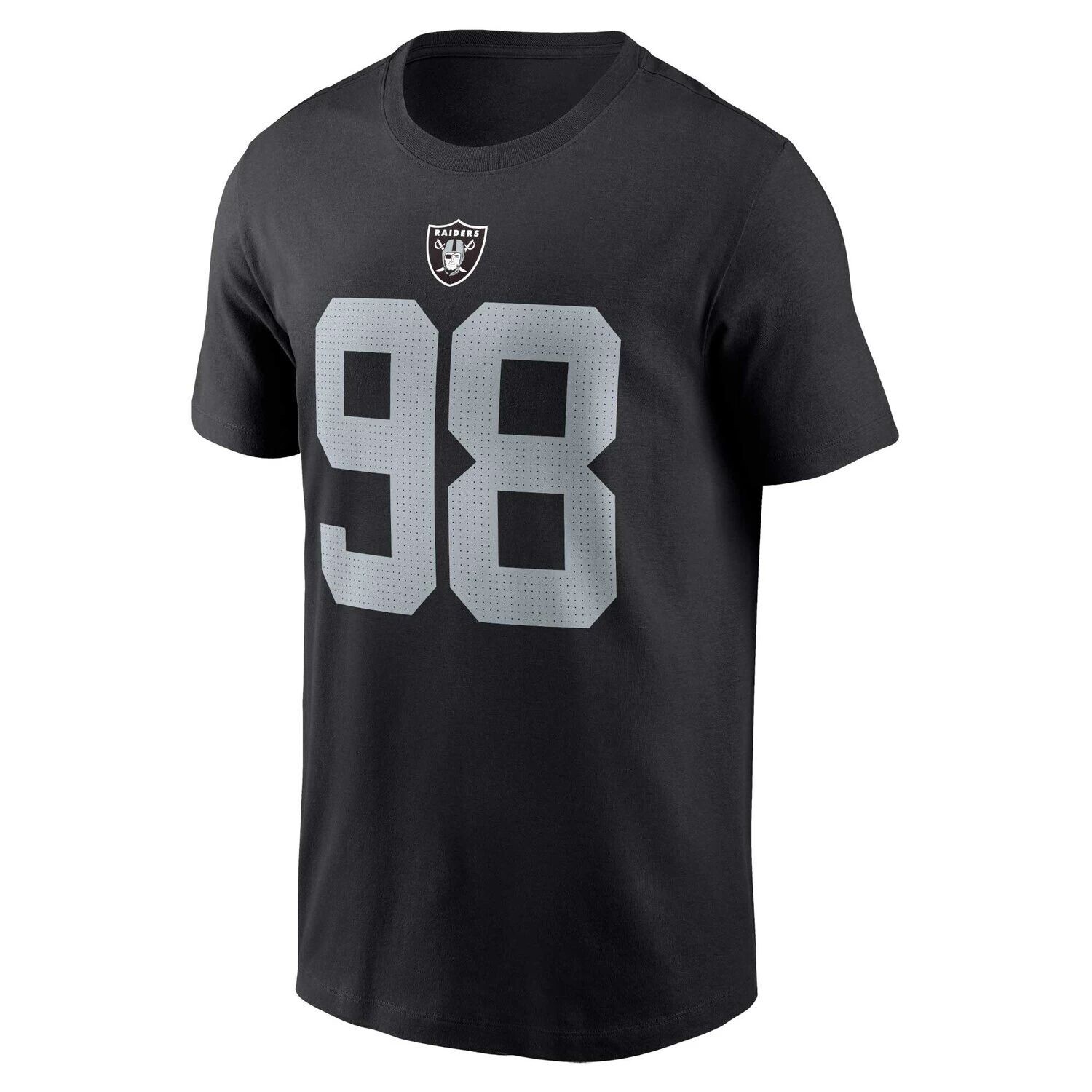Мужская черная футболка с именем и номером игрока Nike Maxx Crosby Las Vegas Raiders — фото 2