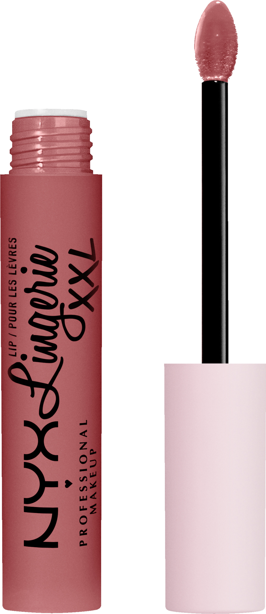 Жидкая матовая помада NYX Professional MakeUp Lip Lingerie XXL, оттенок XXPose Me Peach Pink — фото 2