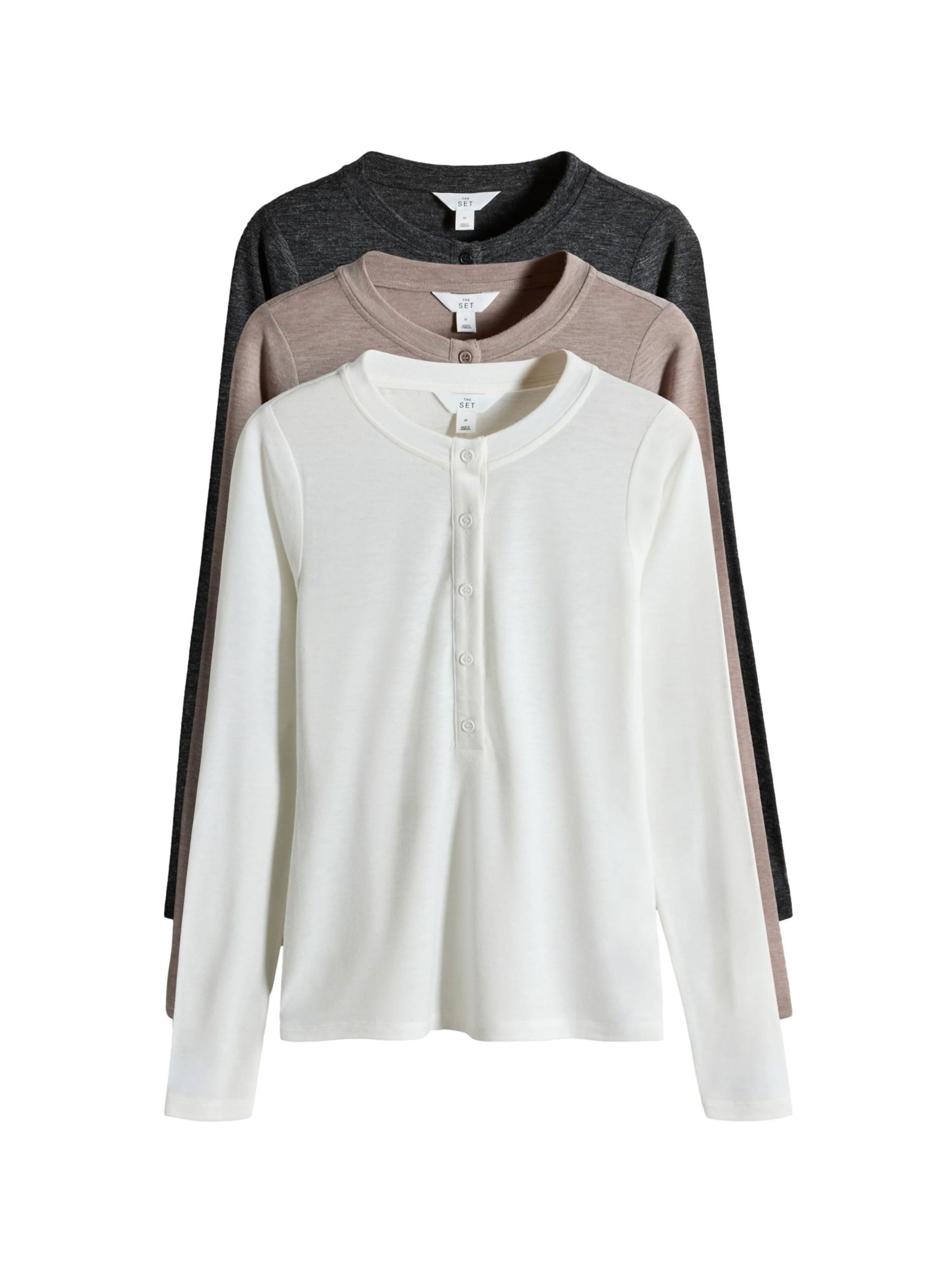 

The Set Кардиган вязаный в бежевом, черном, белом цветах