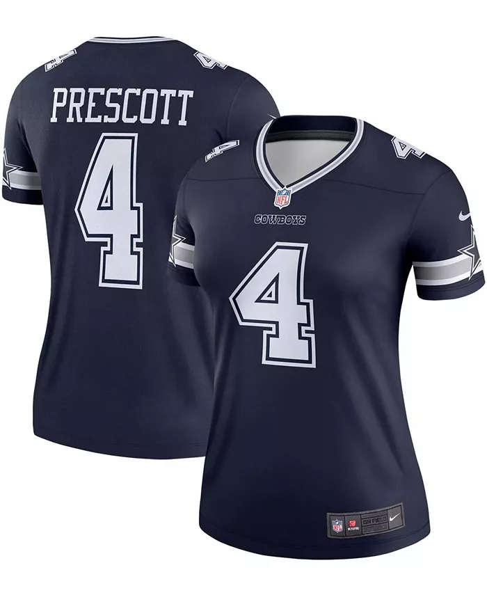 

Женская футболка игрока Dak Prescott Dallas Cowboys Color Rush Legend Nike, синий