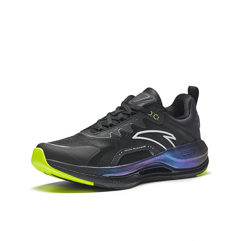 Anta Running Collection Противоскользящие износостойкие низкие кроссовки мужские черный, черный/замковый серый — фото 2
