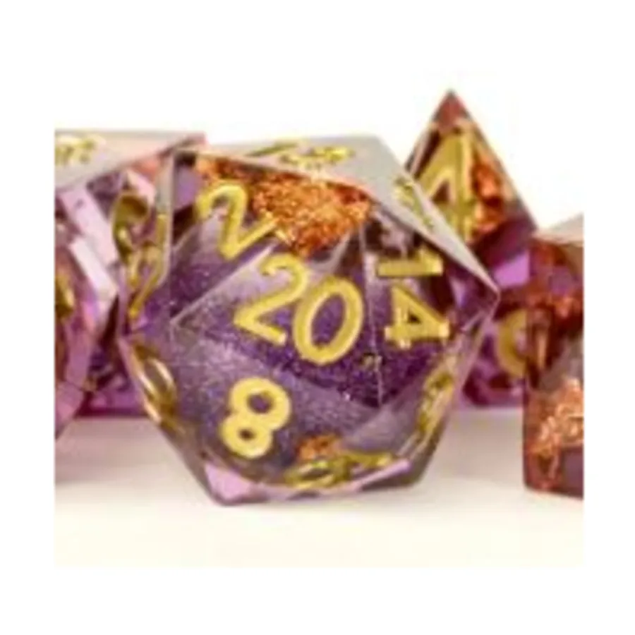 

d20 Elixir Liquid Core — абстрактный эфир с золотом, Elixir Liquid Core Dice