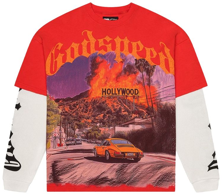 

Футболка Godspeed Los Scandalous Layered T-Shirt, Красный, Футболка Godspeed Los Scandalous Layered T-Shirt