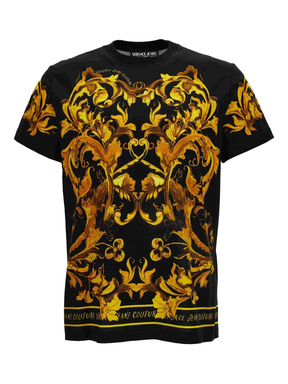 

Футболка с принтом в стиле барокко Versace Jeans Couture, черный
