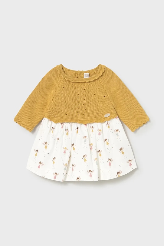 

Хлопковое платье для малышей Mayoral Newborn, желтый