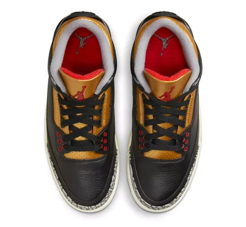 Кроссовки Air Jordan 3 CK9246-067 Женские США 5 Черные Золотые Повседневная обувь GBNC286 — фото 4