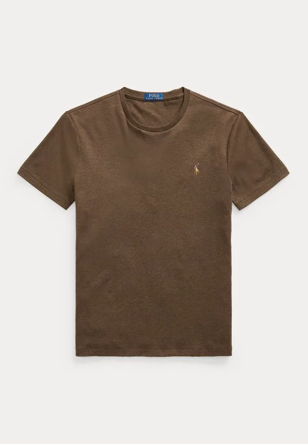 Облегающая футболка из мягкого хлопка, базовая футболка. Polo Ralph Lauren, Brown Heather — фото 4