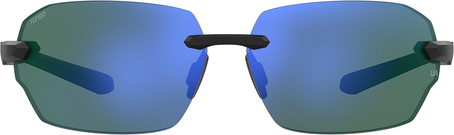 

Under Armour Unisex Ua Fire 2/G прямоугольные солнцезащитные очки, Black/Blue Green Tuned