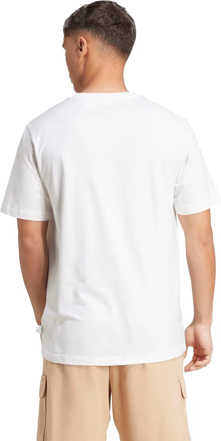 Футболка с принтом adidas, White/Hoop — фото 2