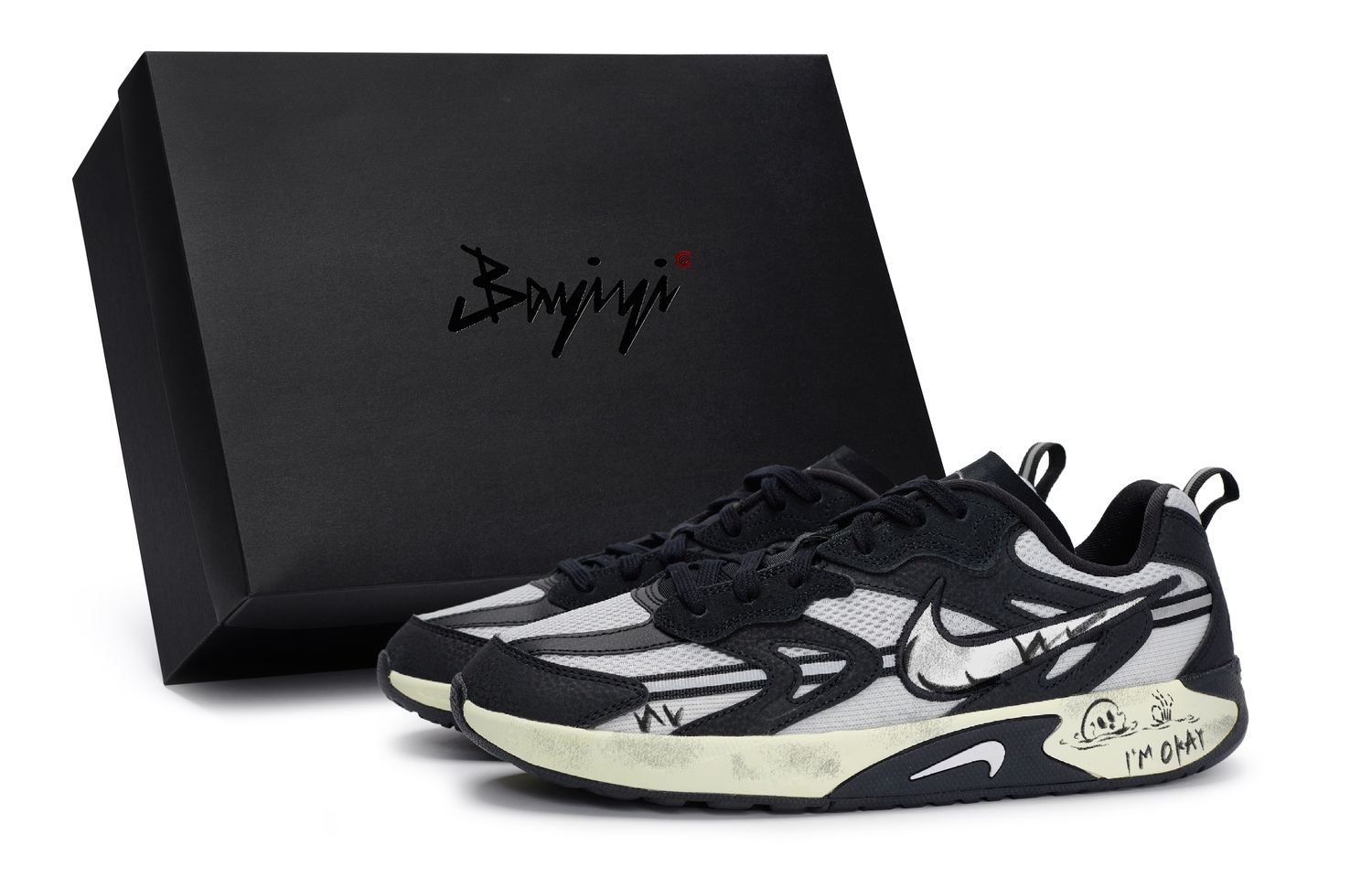 

Jam Series Кроссовки мужские низкие серо-белые Nike, черно-бело-серые
