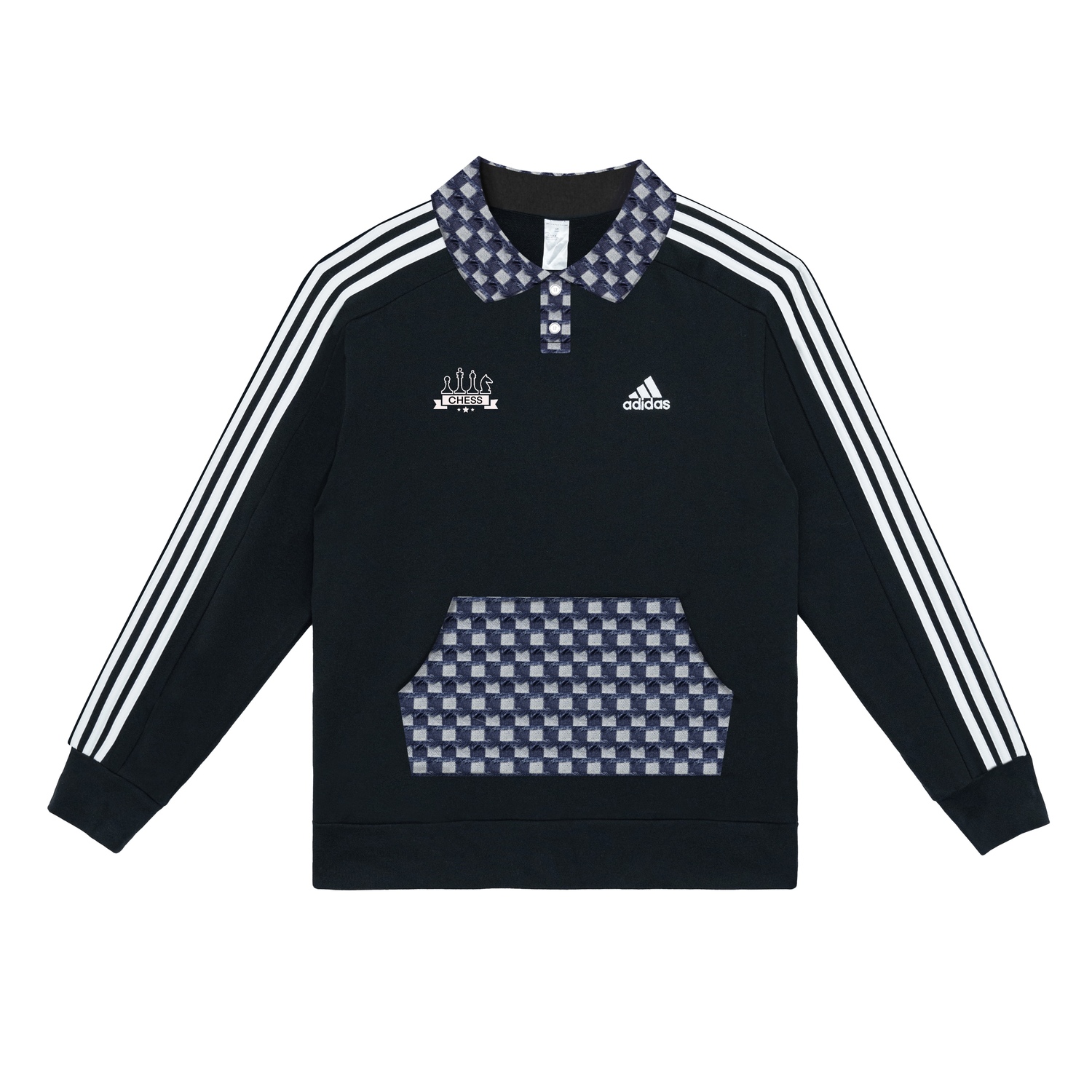 

Унисекс поло черное Adidas, черный