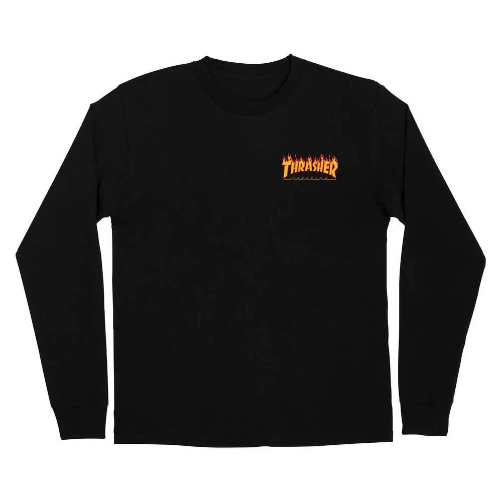 

Футболка с длинным рукавом Santa Cruz Thrasher flame dot midweight, черный