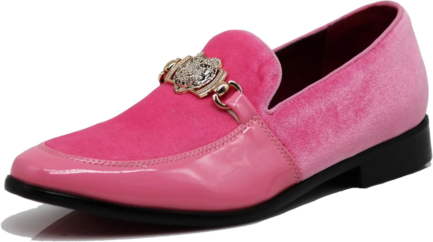 Мужские модные туфли-слипоны Enzo Romeo SPK65 с пряжкой и стразами, Pink — фото 2