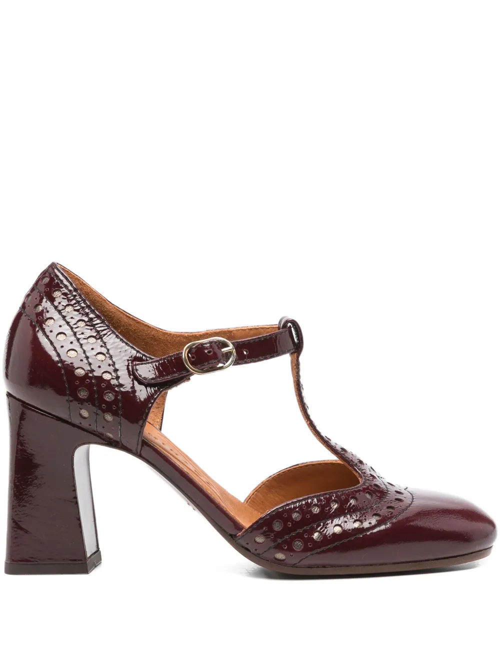 Туфли 80mm Mante T-bar perforated pumps Chie Mihara, красный