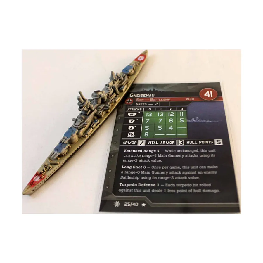 

Гнейзенау (R), Axis & Allies - Collectible Miniatures Game - War at Sea - Condition Zebra Singles