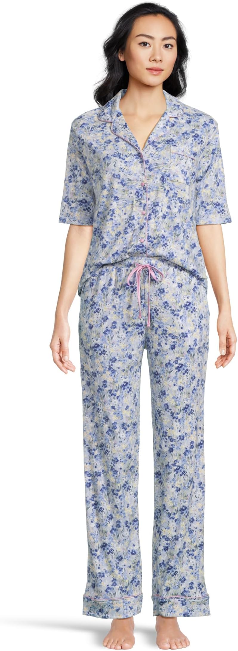 

Пижама Karen Neuburger Elbow Sleeve Notch Collar Girlfriend PJ Set, цвет Brushed Meadows