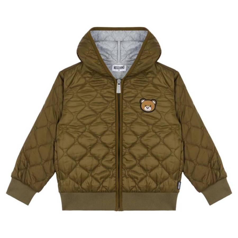 

Moschino Kids Мальчики Куртка из стеганого нейлона с аппликацией Teddy, размер 6 лет, зеленый