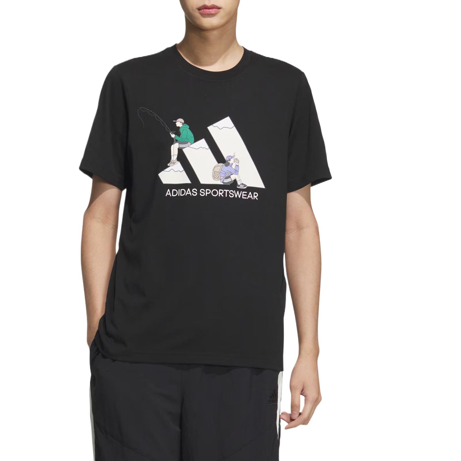Adidas Графическая футболка с коротким рукавом Unisex Black — фото 3