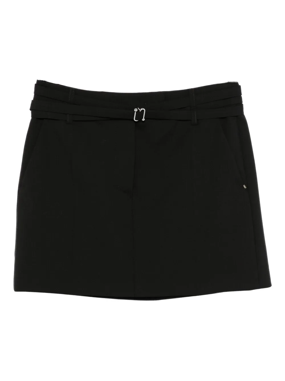 

Мини-юбка с поясом и карманом SPORTMAX, черный