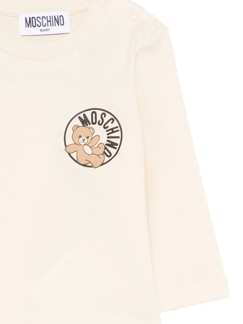Футболка Moschino Kids, бежевый — фото 3