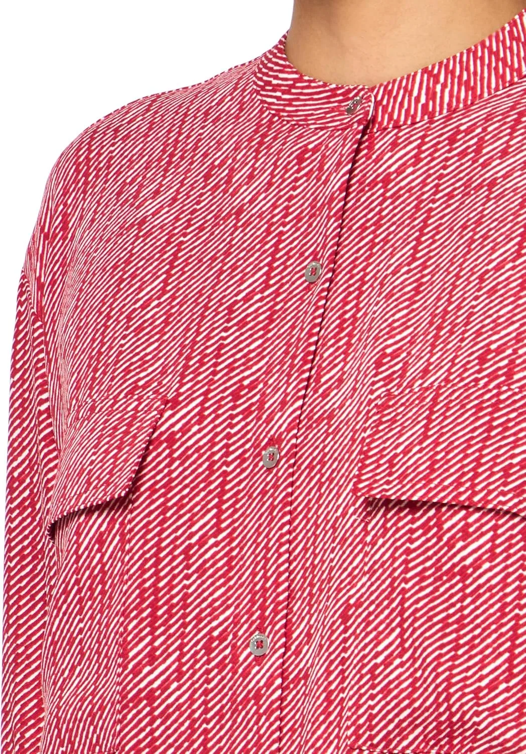 Блуза свободного кроя из крепа с принтом, Calvin Klein, Goji Berry — фото 3