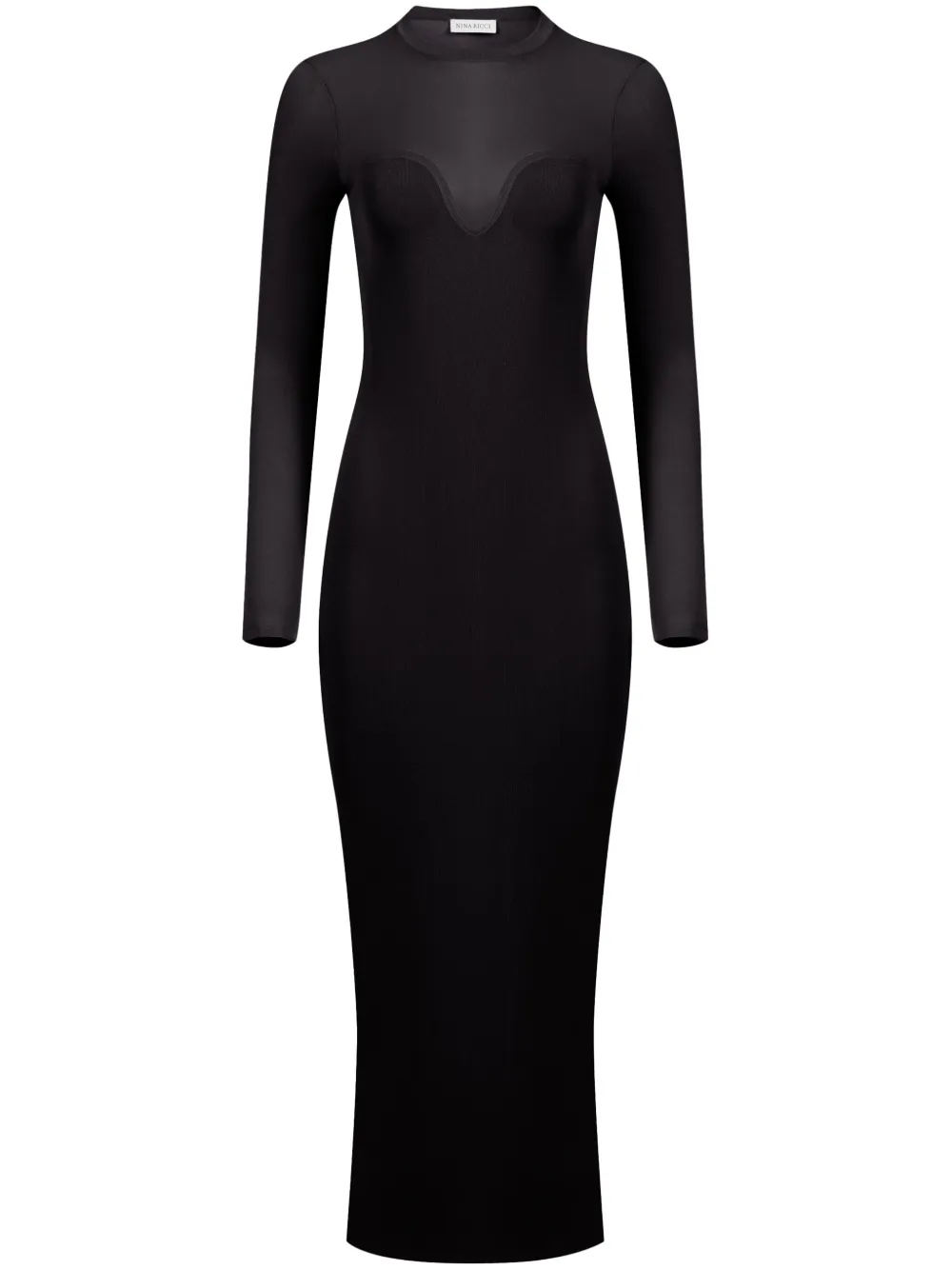 

Полупрозрачное платье миди Nina Ricci, черный