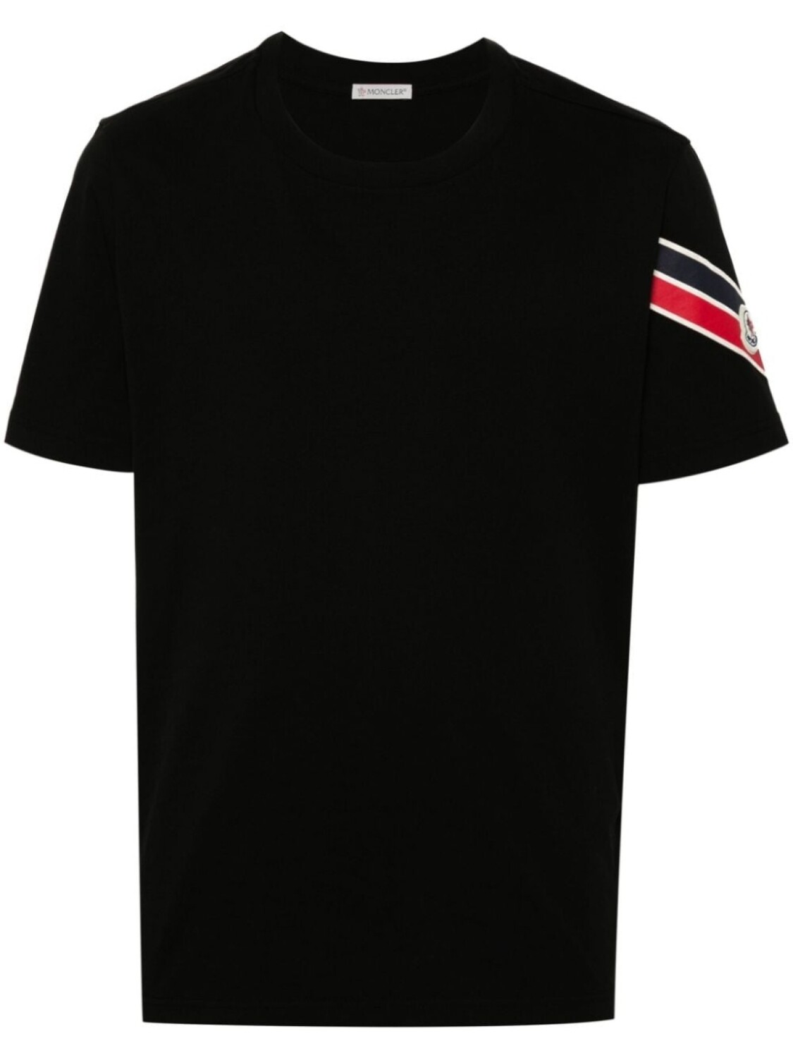 

Moncler трехцветная хлопковая футболка, черный