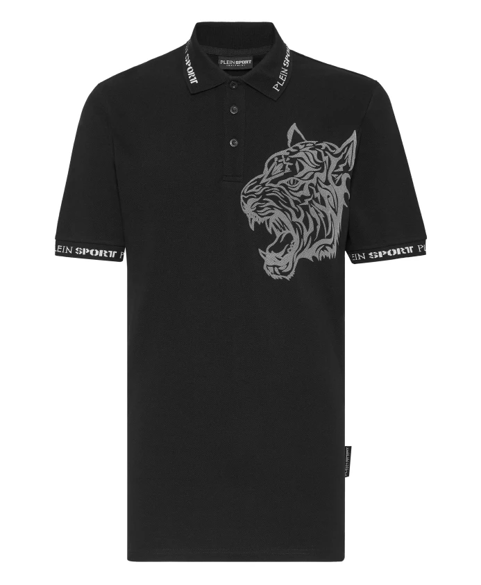

Футболка-Поло с изображением тигра Plein Sport, черный