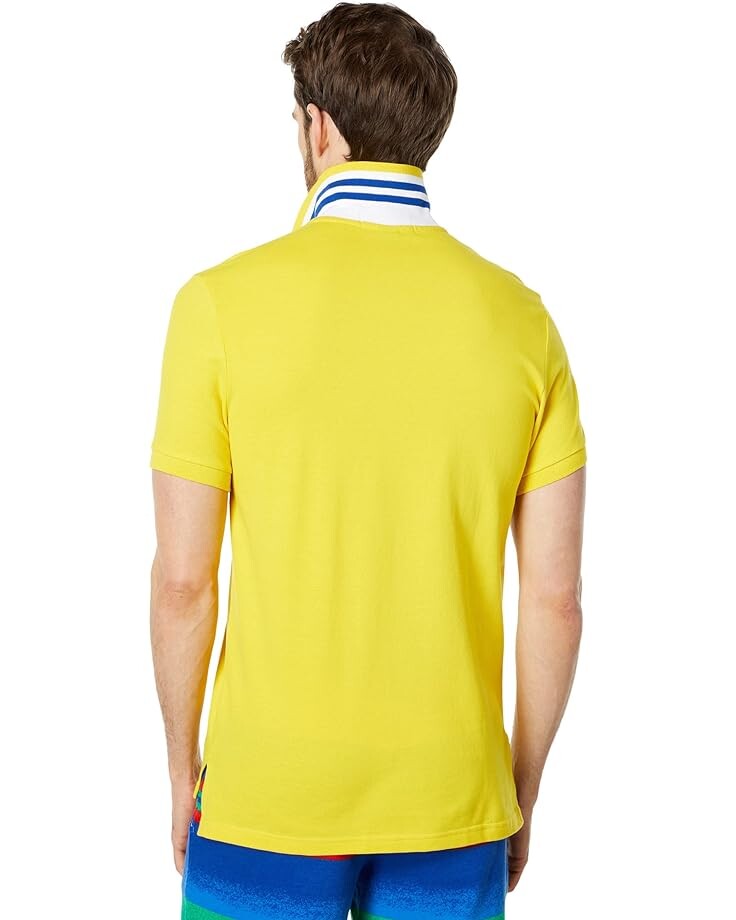 

Поло U.S. POLO ASSN. Slim Fit Big Horse Polo with Stripe Collar, цвет Cyber Yellow