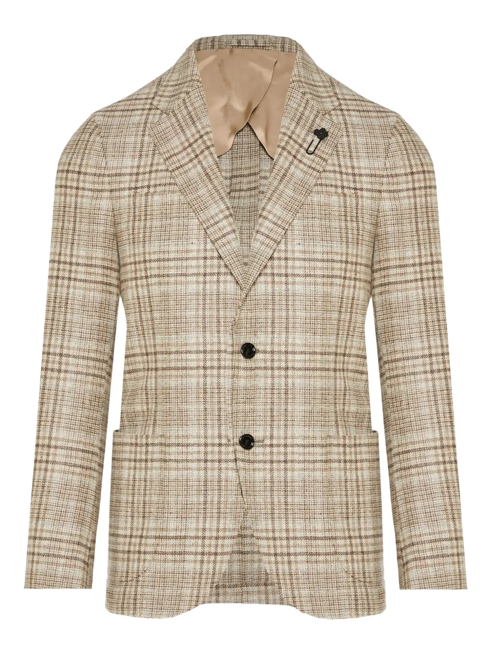 

Клетчатый пиджак на двух пуговицах Lardini, нейтральный