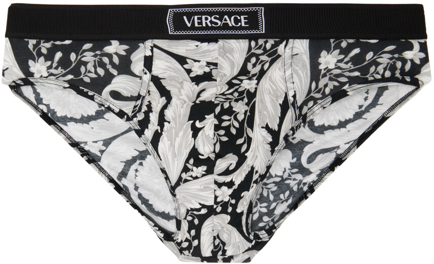 

Серые и черные трусы с низкой посадкой Versace Underwear