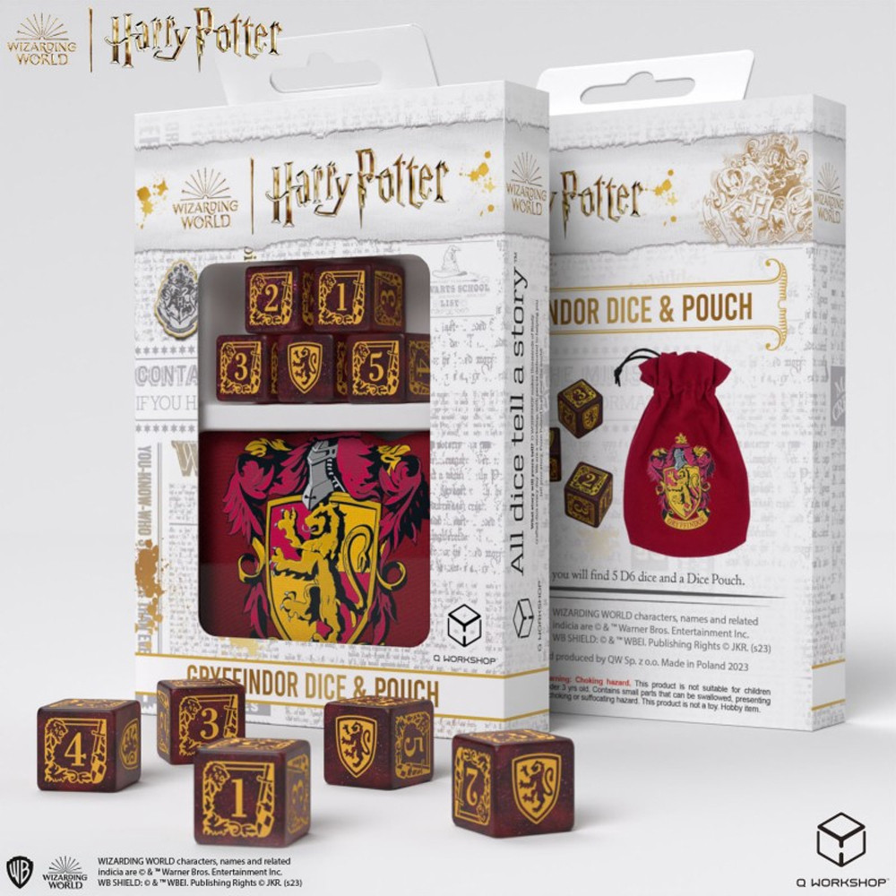 

Аксессуары Q-Workshop Harry Potter Dice: Gryffindor Dice & Pouch D6 Set (5)