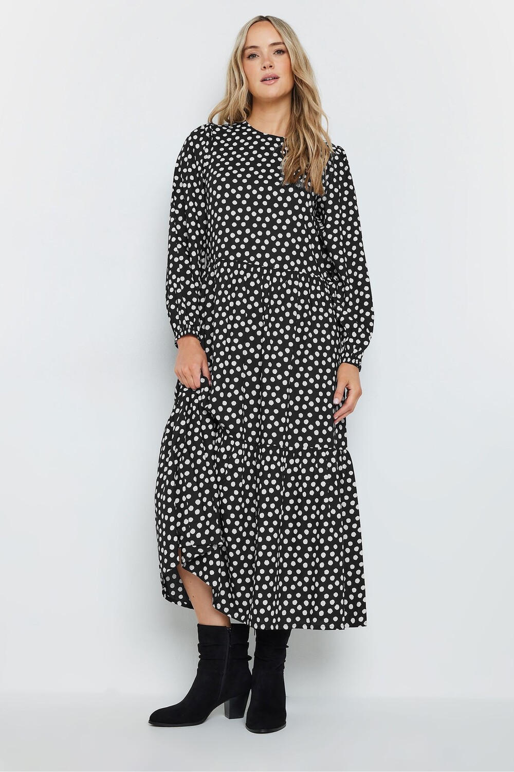 

Платье халат в горошек Long Tall Sally, черный