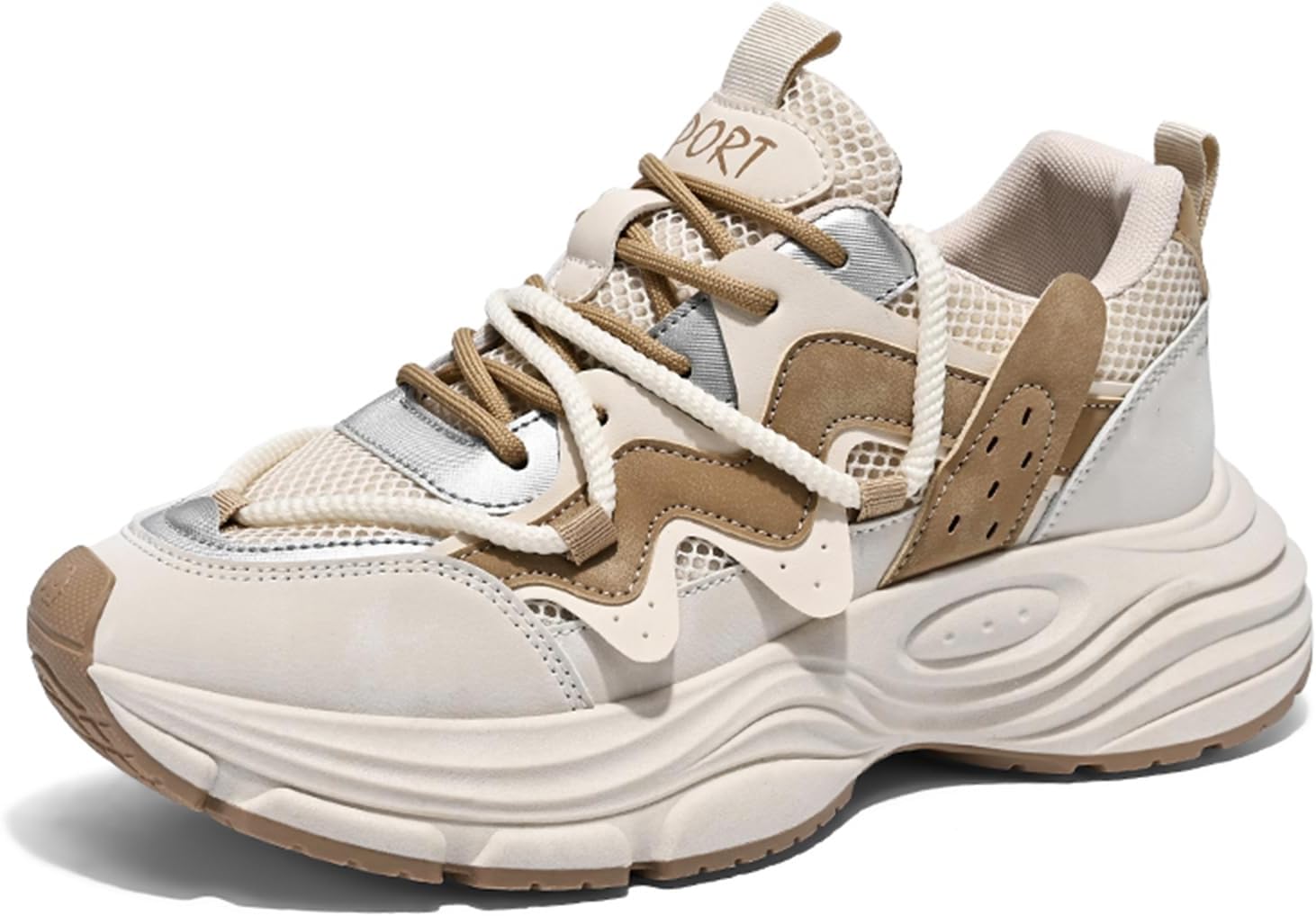 

Мужские кроссовки GSIGUL для бега по шоссе, тенниса и ходьбы, нескользящие повседневные спортивные кроссовки для тренажерного зала, бежевый