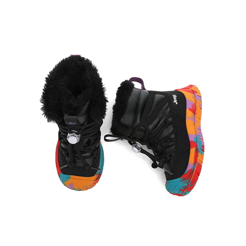 Детские зимние ботинки mid-top с противоскользящей подошвой, водонепроницаемые, термостойкие Jeep, Camouflage Black — фото 4