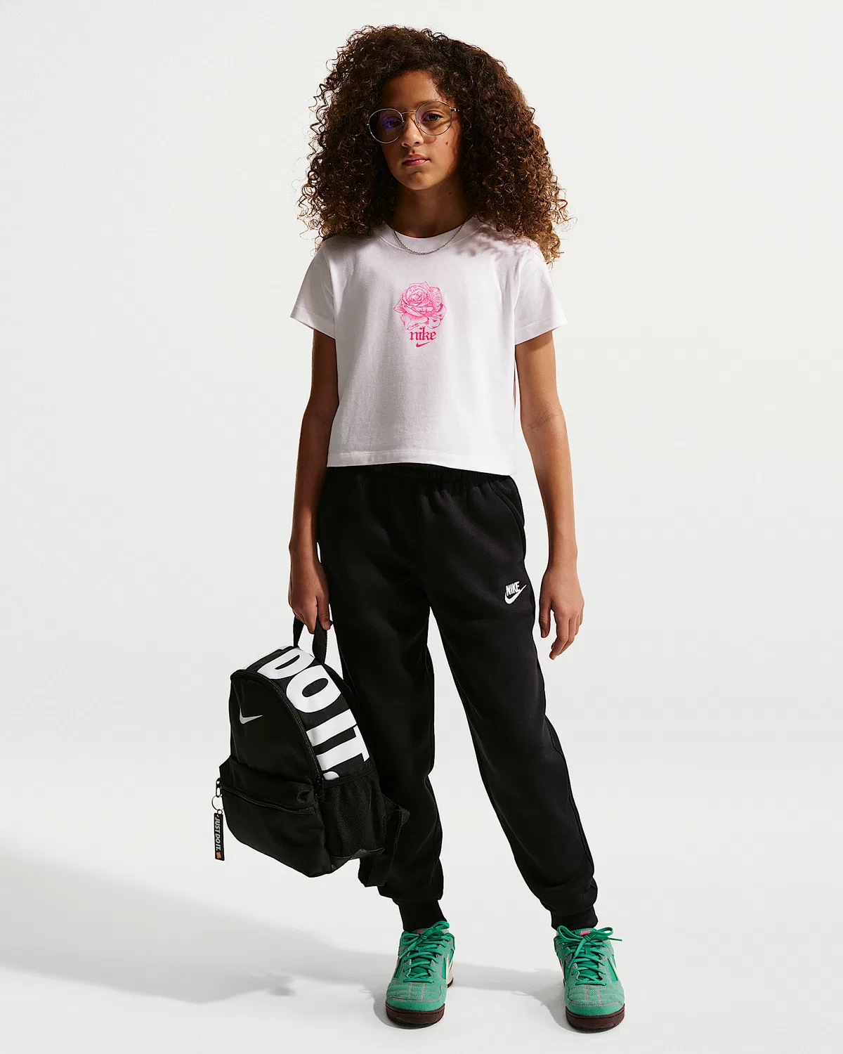 Детская (для девочек) укороченная футболка Nike Sportswear, White — фото 4