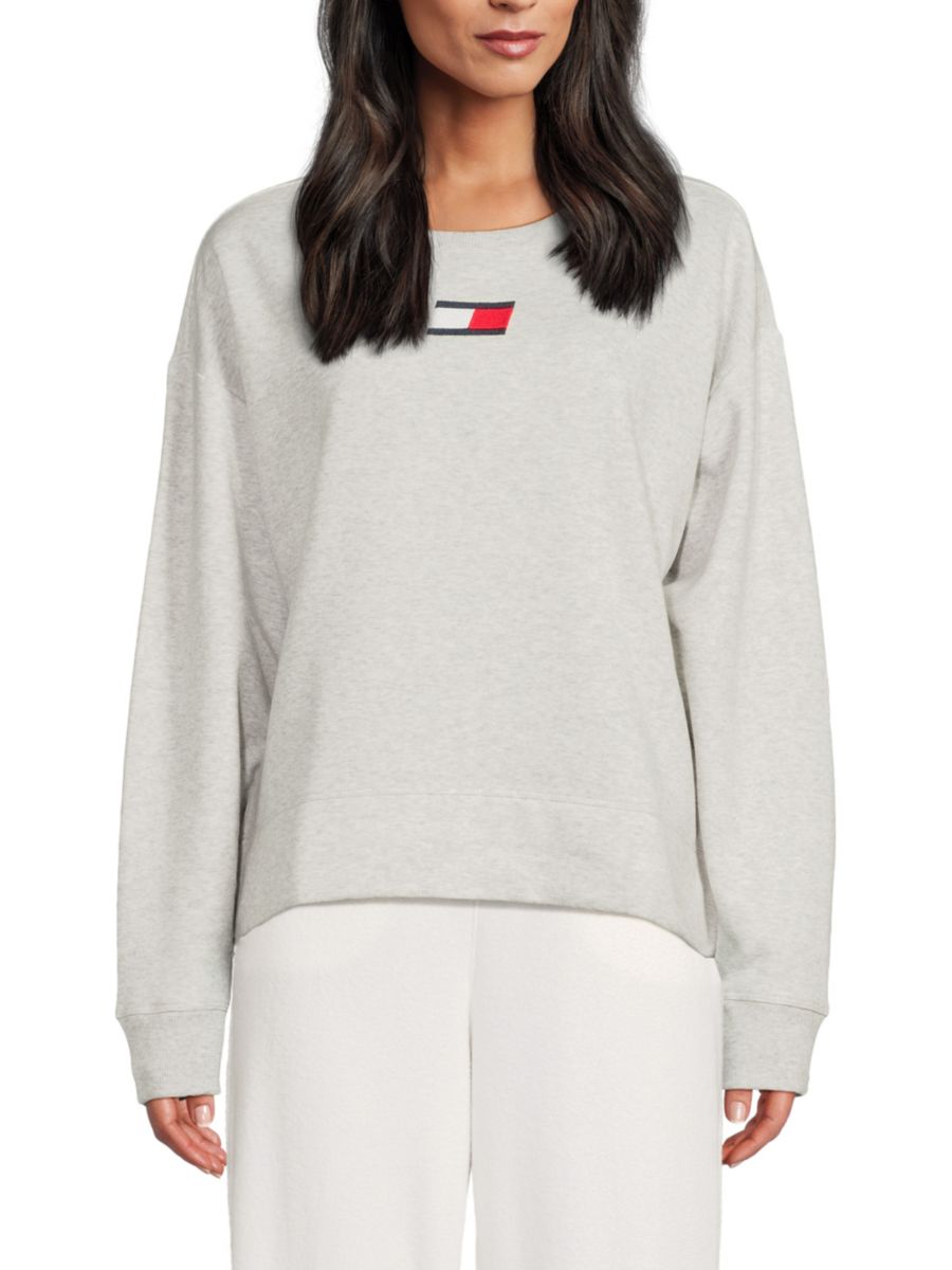

Толстовка оверсайз со спущенными плечами Tommy Hilfiger, цвет Light Heather Grey