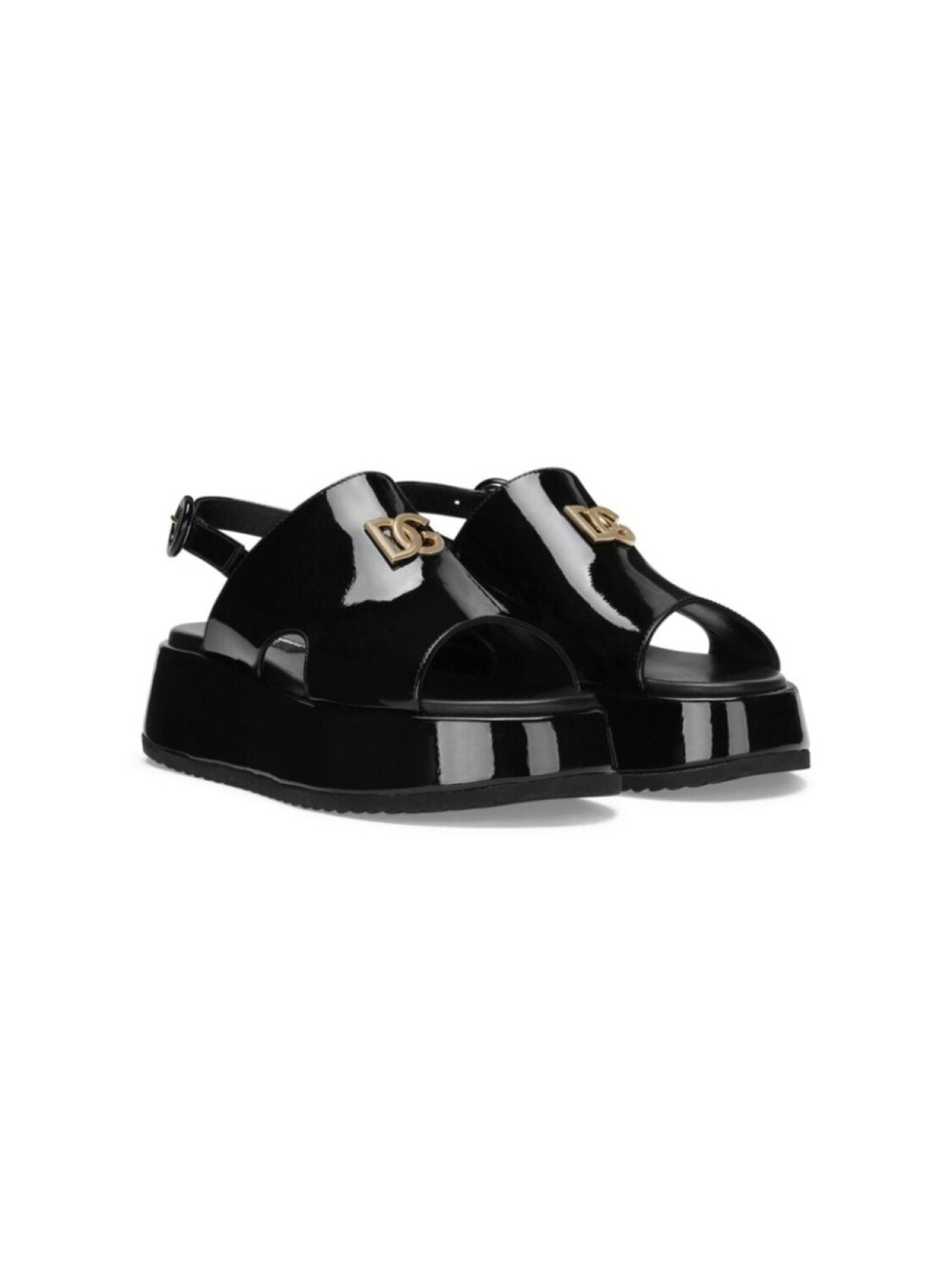 

Dolce & Gabbana лакированные сандалии с логотипом DG, черный