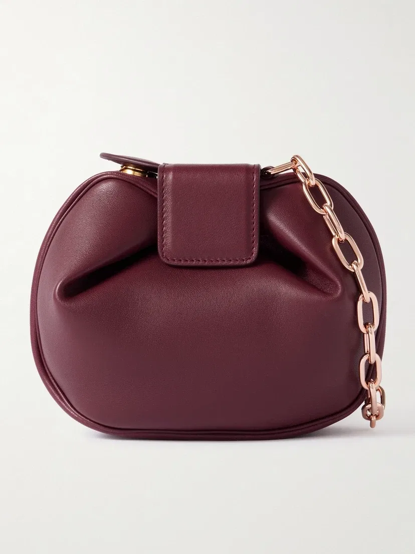 Мягкий клатч из кожи Demi Gabriela Hearst, бордовый