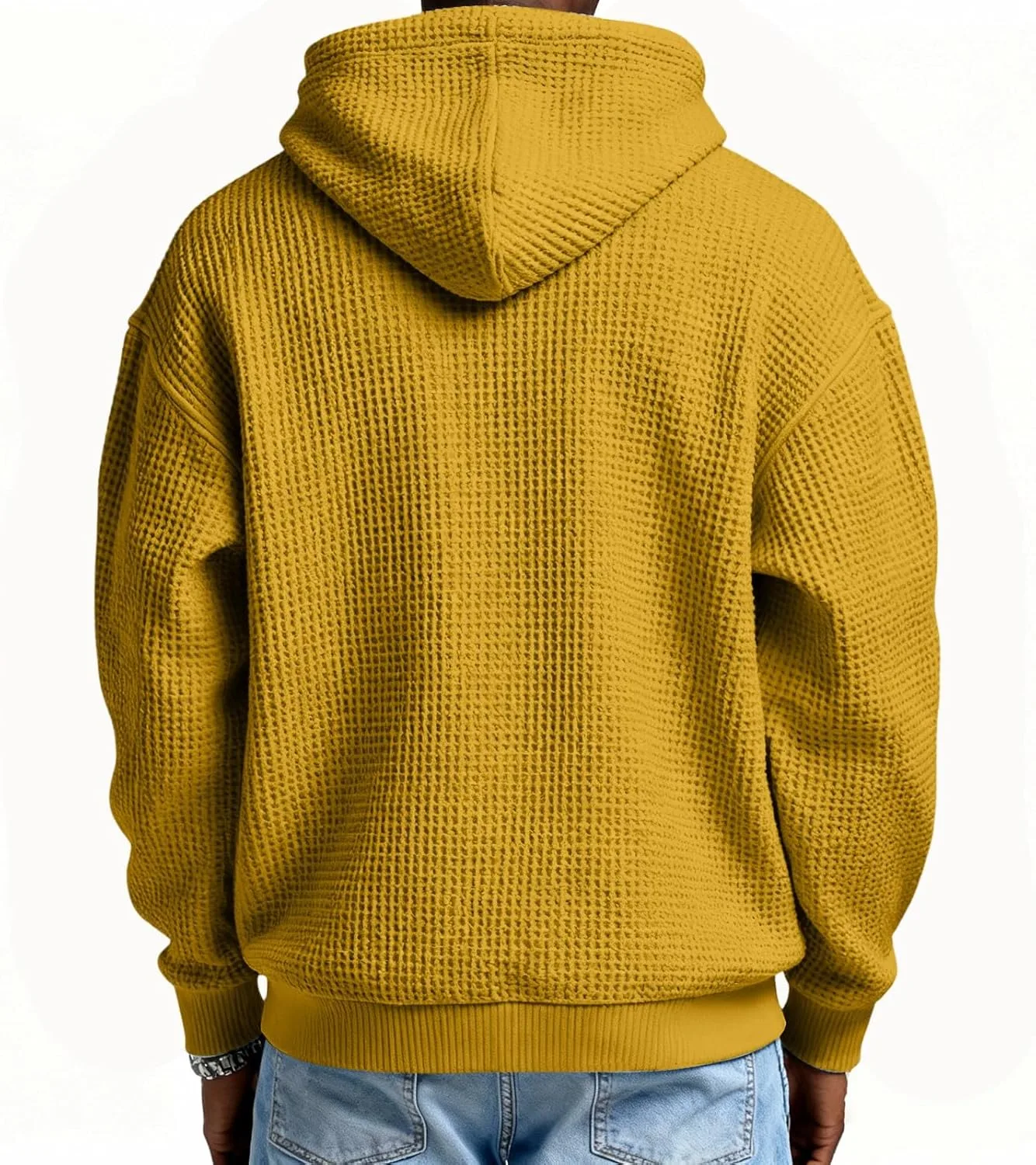 Мужской худи Casual Quarter Zip с длинным рукавом, оверсайз с карманами — фото 2