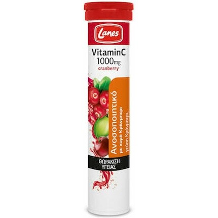 

Таблетки шипучие со вкусом клюквы Lanes Vitamin C 1000 мг - 20 таблеток Lane’S