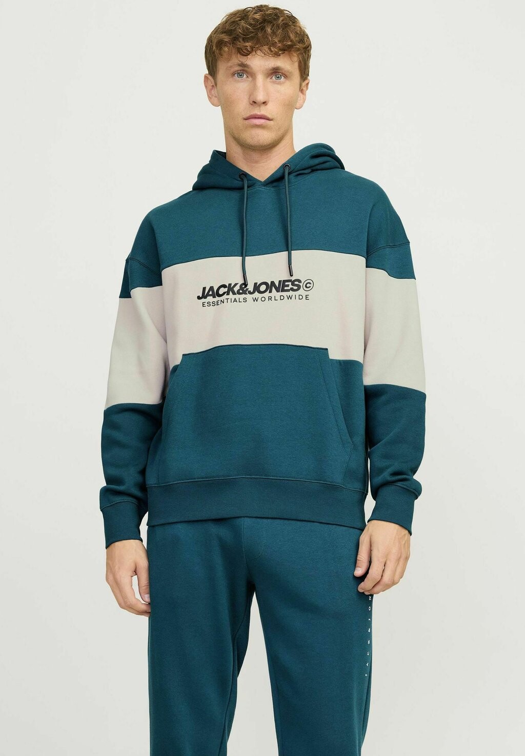 

Толстовка с капюшоном JJELEGACY BLOCKING Jack & Jones, бирюзовый
