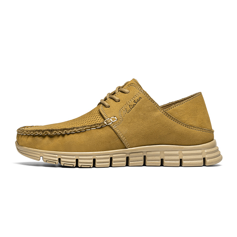 

Мужская повседневная обувь с низким верхом Mulinsen, Yellow Brown[Leather Shoe Size: Size 40 In This Model = Sports Shoe Size 41]