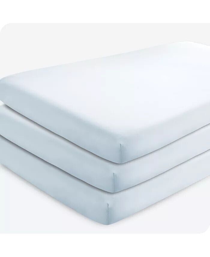 

Простыня для кроватки из микрофибры, 3 шт Bare Home, синий