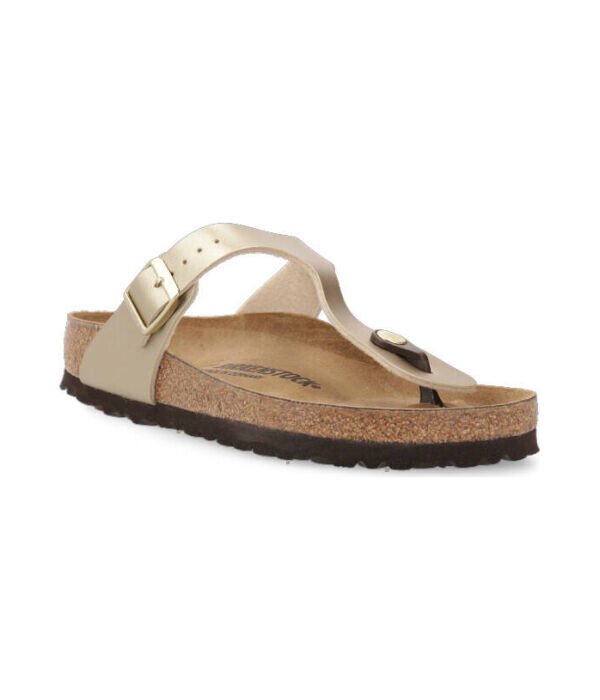 Шлепанцы Birkenstock Gizeh с элементами кожи, золотой