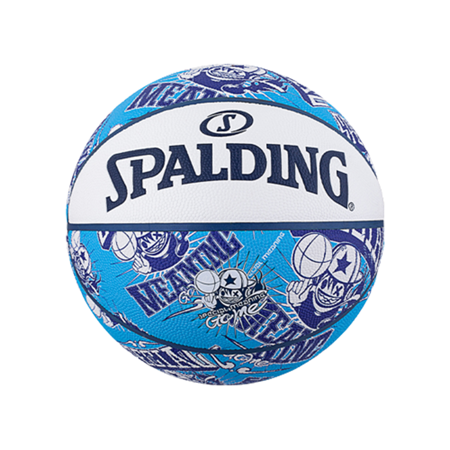 

SPALDING Баскетбольный мяч Basketball Kid Series, влаговпитывающая кожа, синий, размер 7, тренировочный, унисекс, Китай