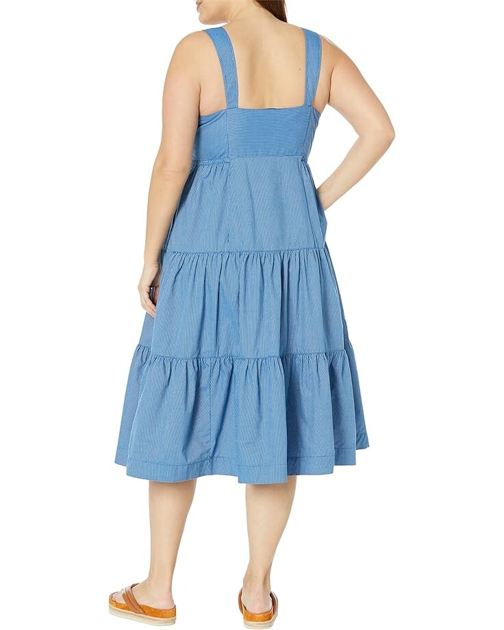 

Платье Madewell Suzette Seamed Bodice Tiered Midi Dress, цвет Cerulean Blue