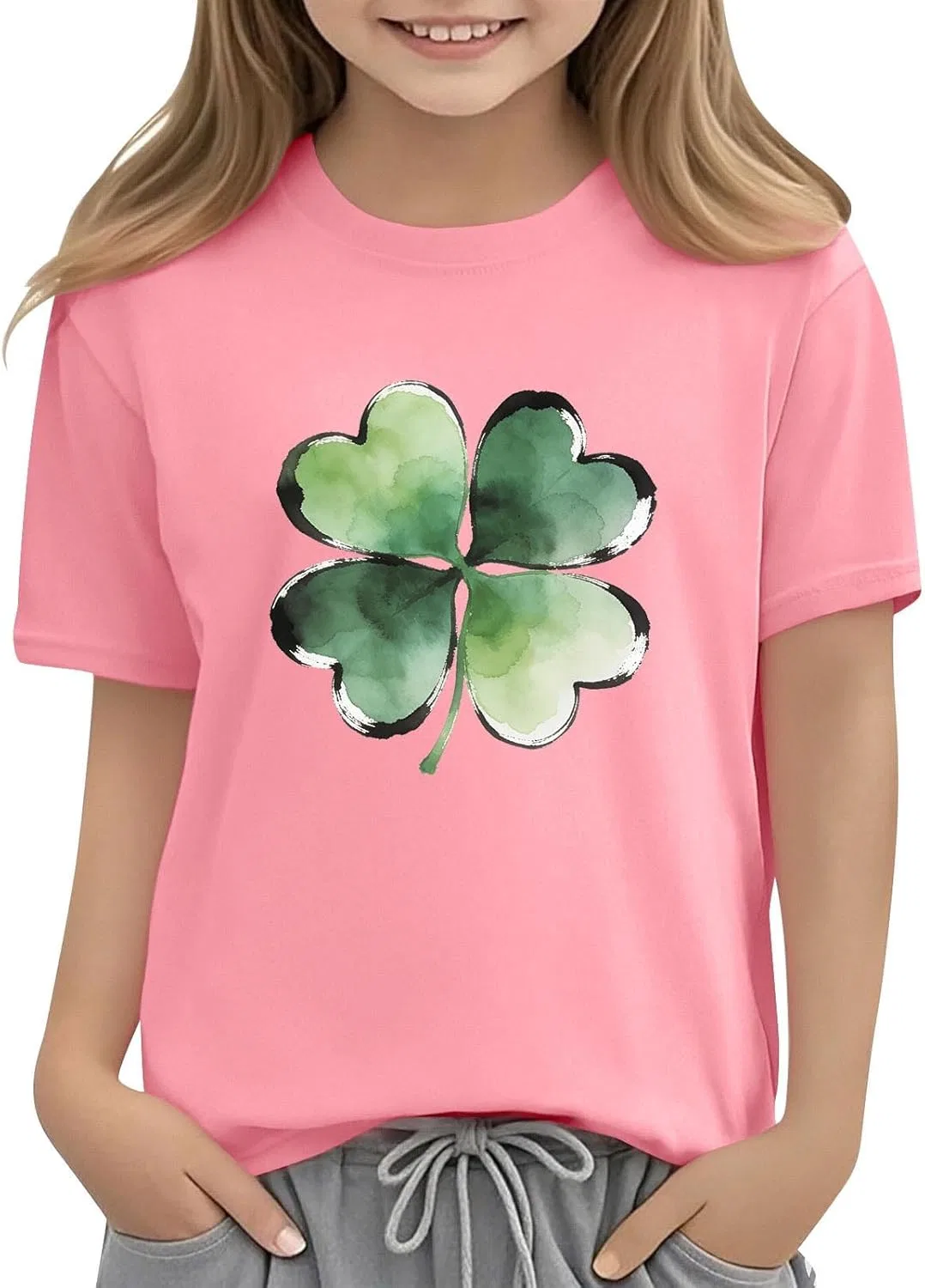 Футболка с принтом Shamrock, Zzalalana, розовый