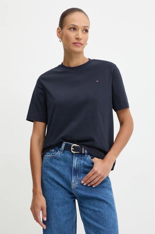 

Хлопковая футболка Tommy Hilfiger, темно-синий